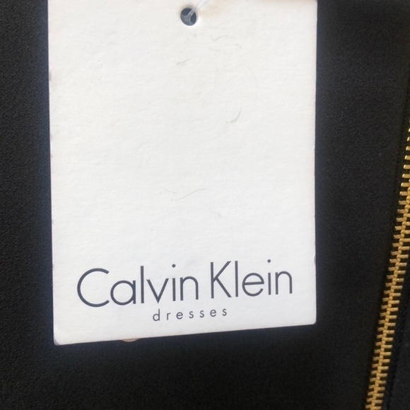 Calvin Klein Velvet Flutter Sleeve Stretch Fitted Black Sheath Dress Size 14 NWT - Picture 13 of 14